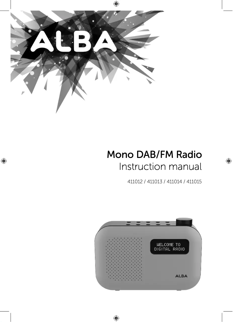 Page 1 de la notice Manuel utilisateur Alba 411013