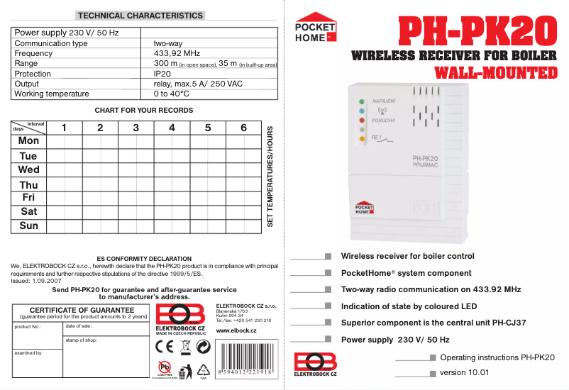 Image de la première page du manuel de l'appareil Pocket Home PH-PK20