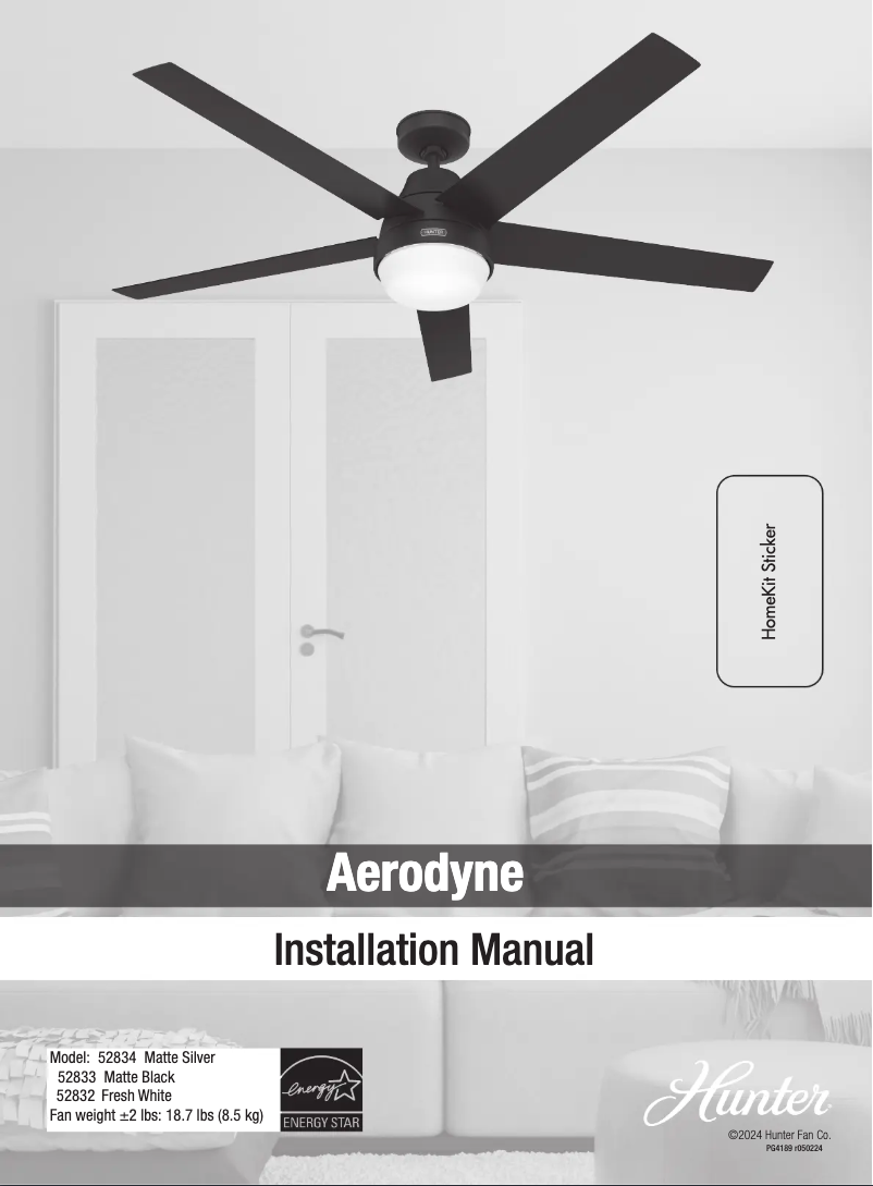 Page 1 de la notice Manuel utilisateur Hunter Aerodyne