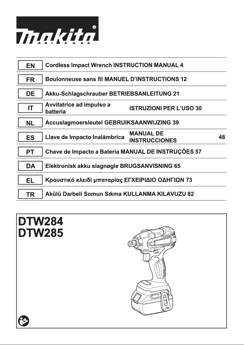 Page 1 de la notice Manuel utilisateur Makita DTW285