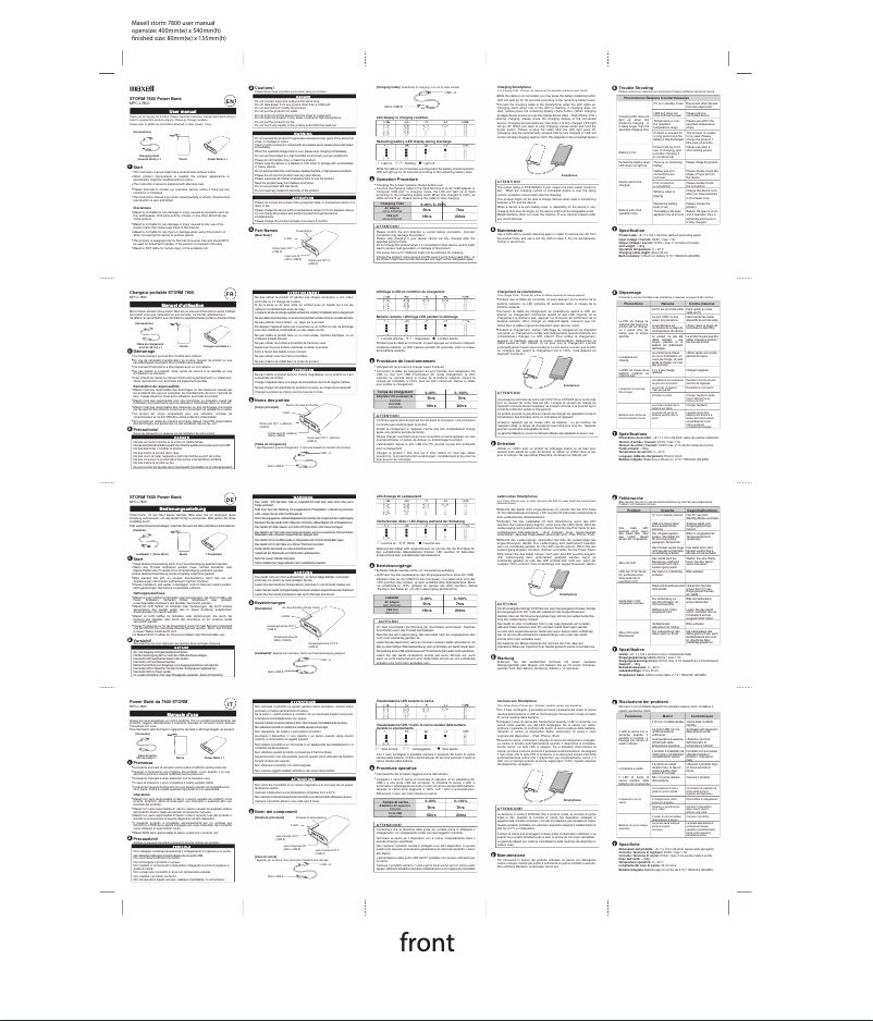 Page 1 de la notice Manuel utilisateur Maxell Storm 7800