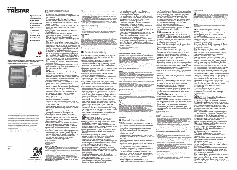 Página 1 del manual Manual de usuario TriStar KA-5011