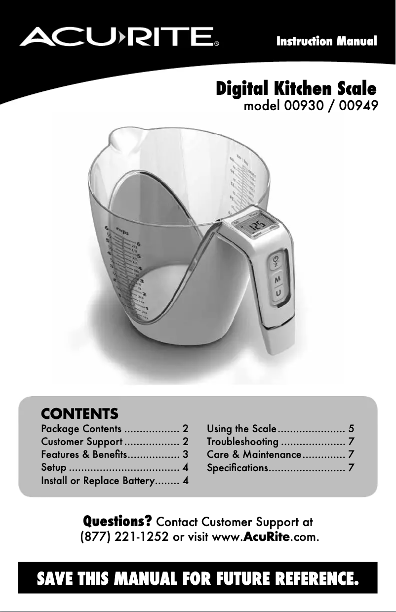 Page 1 de la notice Manuel utilisateur AcuRite 00949