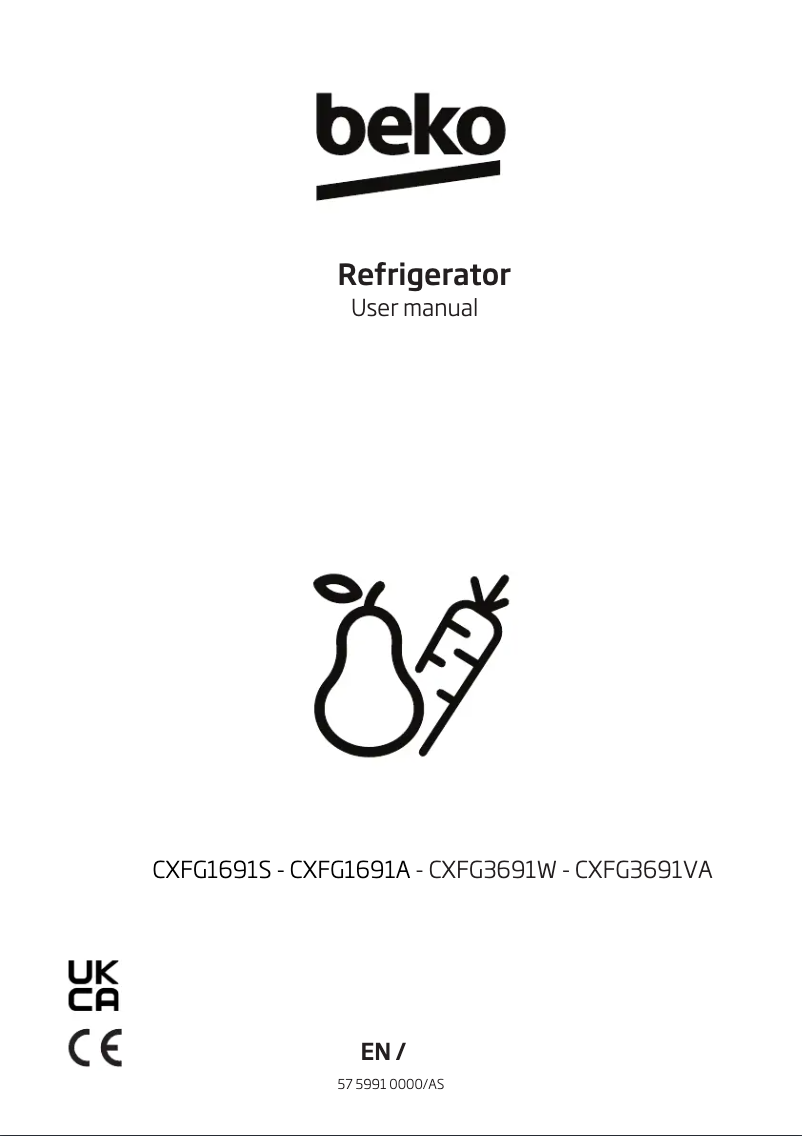 Page 1 de la notice Manuel utilisateur Beko CXFG3691VA