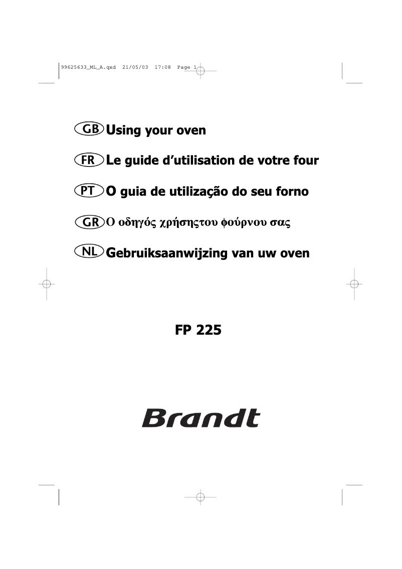 Image de la première page du manuel de l'appareil FP 225