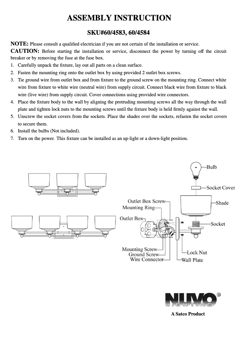 Page 1 de la notice Manuel utilisateur NUVO Soho 60/4583