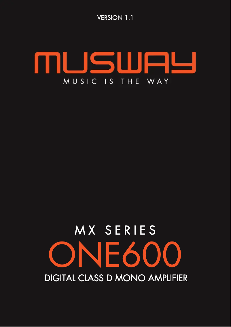 Page n°1 - Manuel utilisateur Musway ONE600