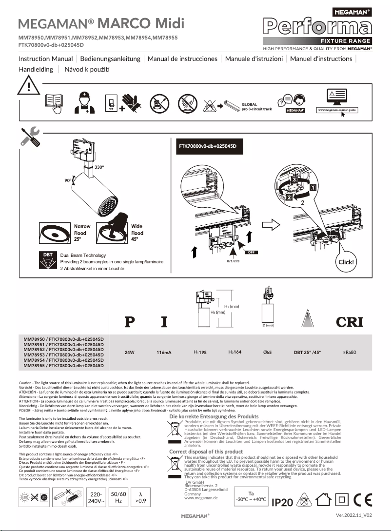 Image de la première page du manuel de l'appareil Marco Mini MM78955