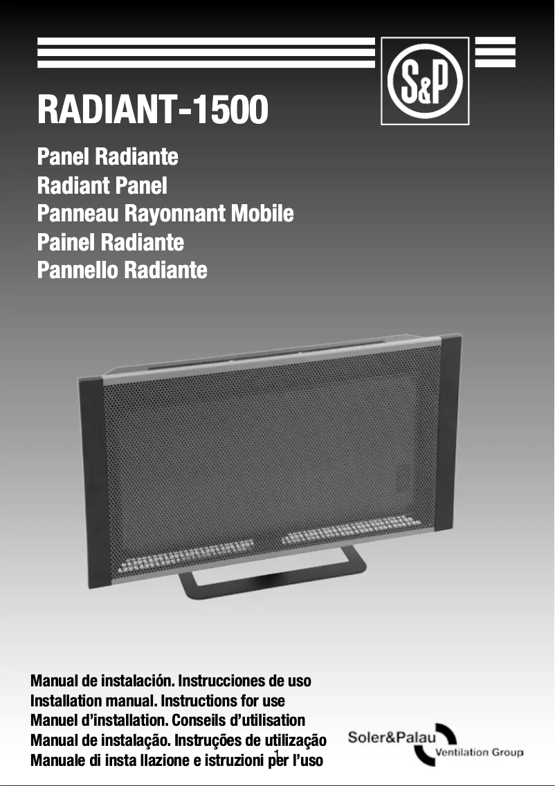 Página 1 del manual Manual de usuario Soler & Palau RADIANT-1500