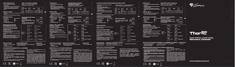 Page 1 de la notice Manuel utilisateur Genesis THOR 300 TKL