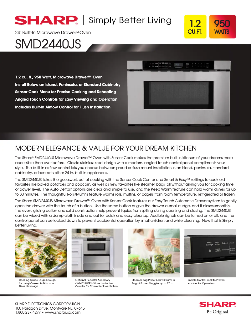 Página 1 del manual Ficha técnica Sharp SMD2440JS