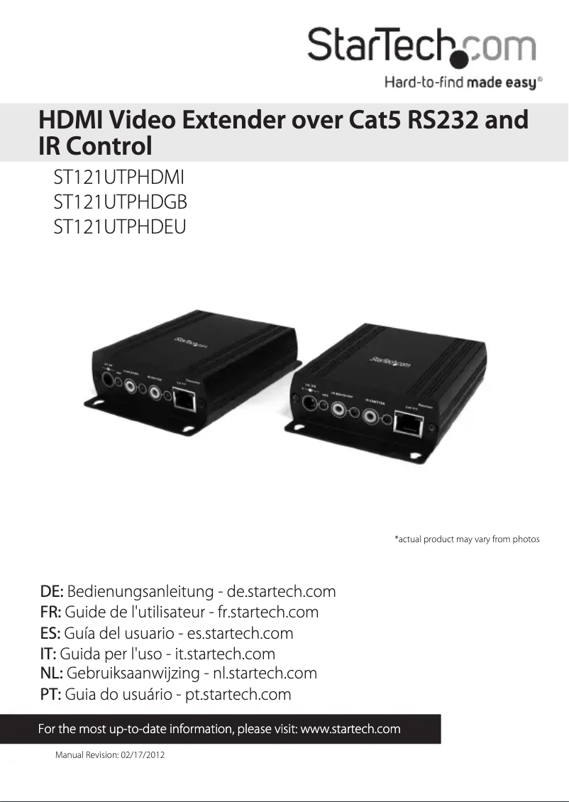 Página 1 del manual Manual de usuario StarTech.com ST121UTPHDGB