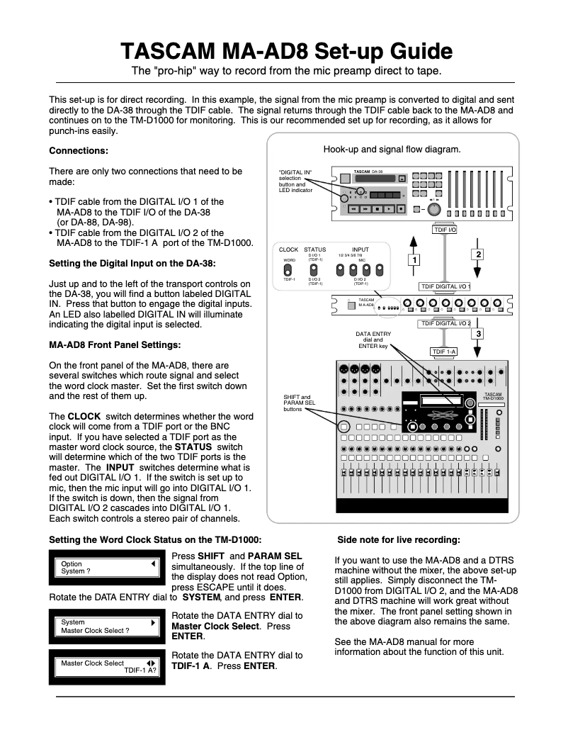 Image de la première page du manuel de l'appareil MA-AD8