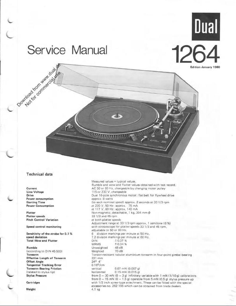 Page 1 of the manual User Manual Dual 1264