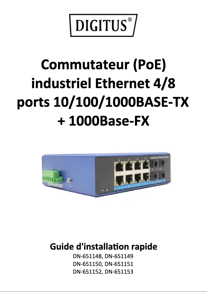 Image de la première page du manuel de l'appareil DN-651153