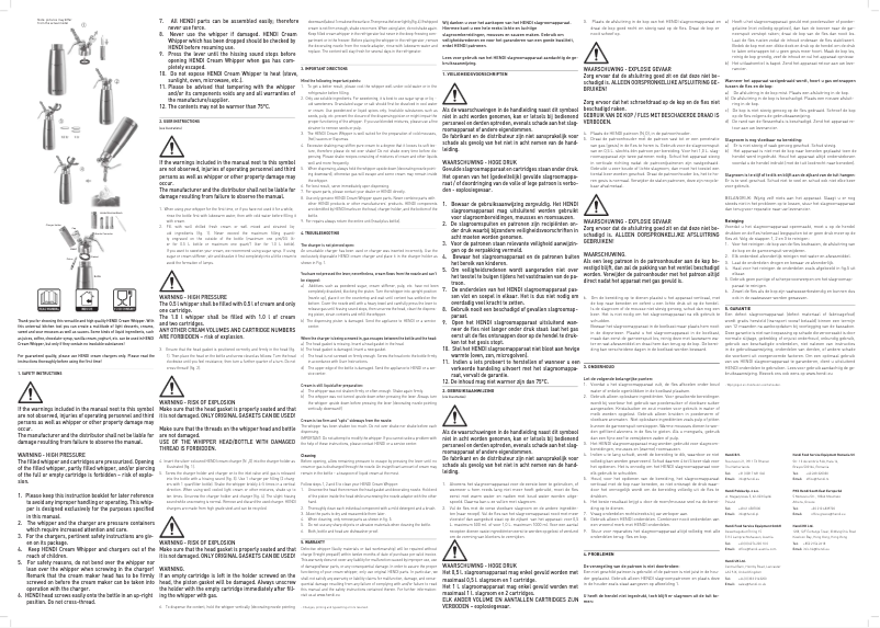 Page 1 de la notice Manuel utilisateur Hendi Profi Line 588024