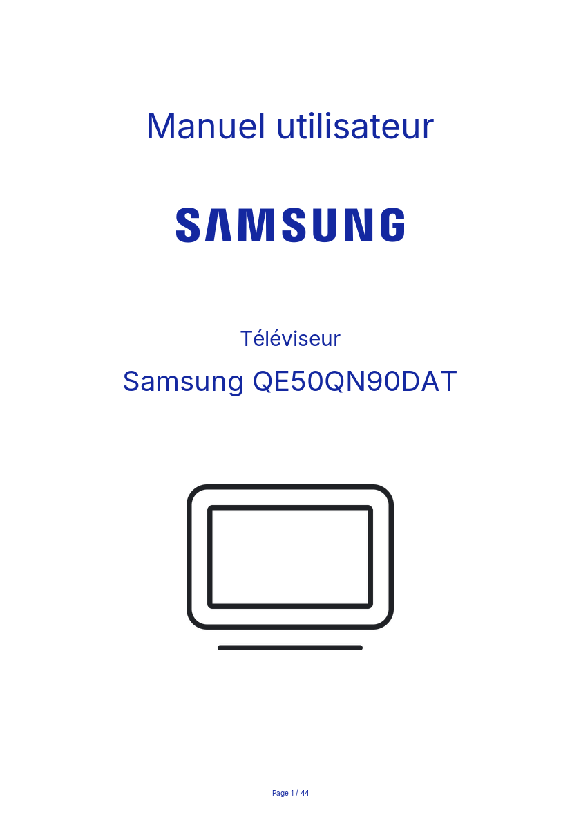 Page n°1 - Manuel utilisateur Samsung QE50QN90DAT