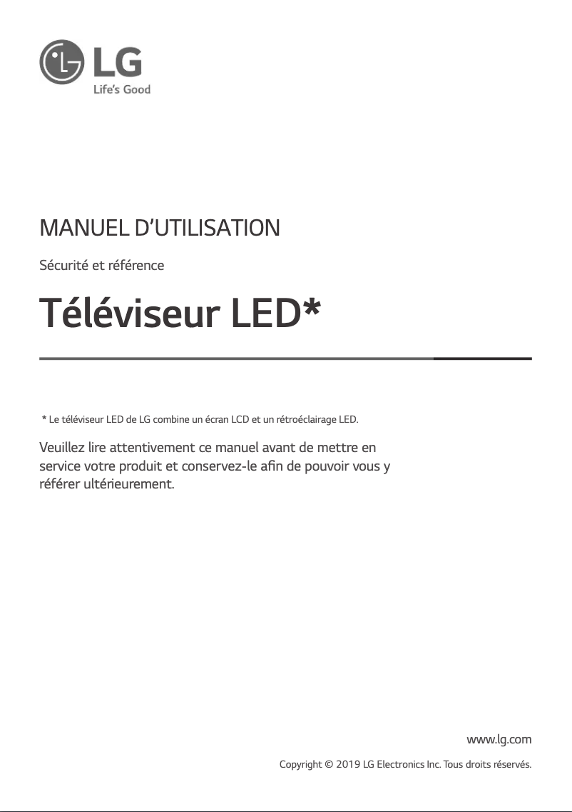 Page n°1 - Manuel utilisateur LG 82UM7580PVA