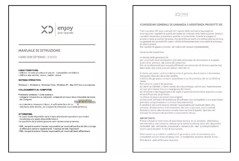 Page 1 de la notice Manuel utilisateur XD K330