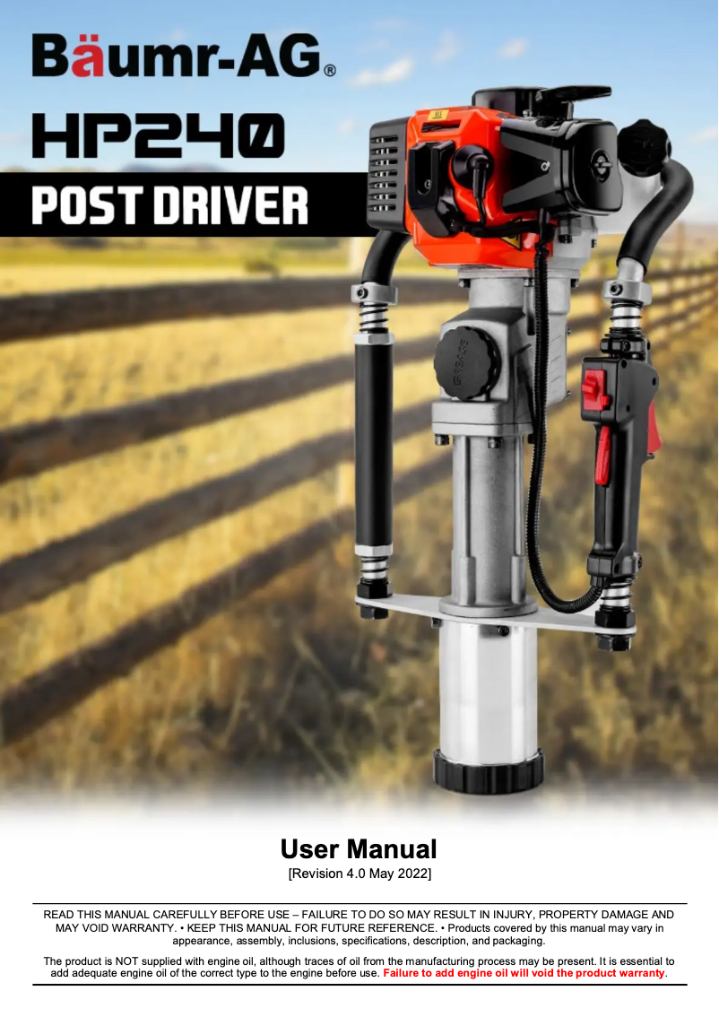 Página 1 del manual Manual de usuario Baumr-AG HP240