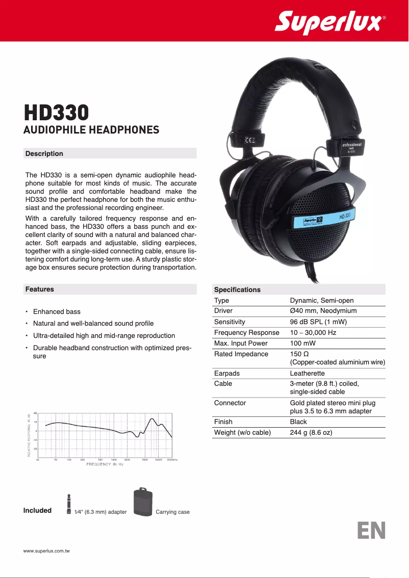 Image de la première page du manuel de l'appareil HD330