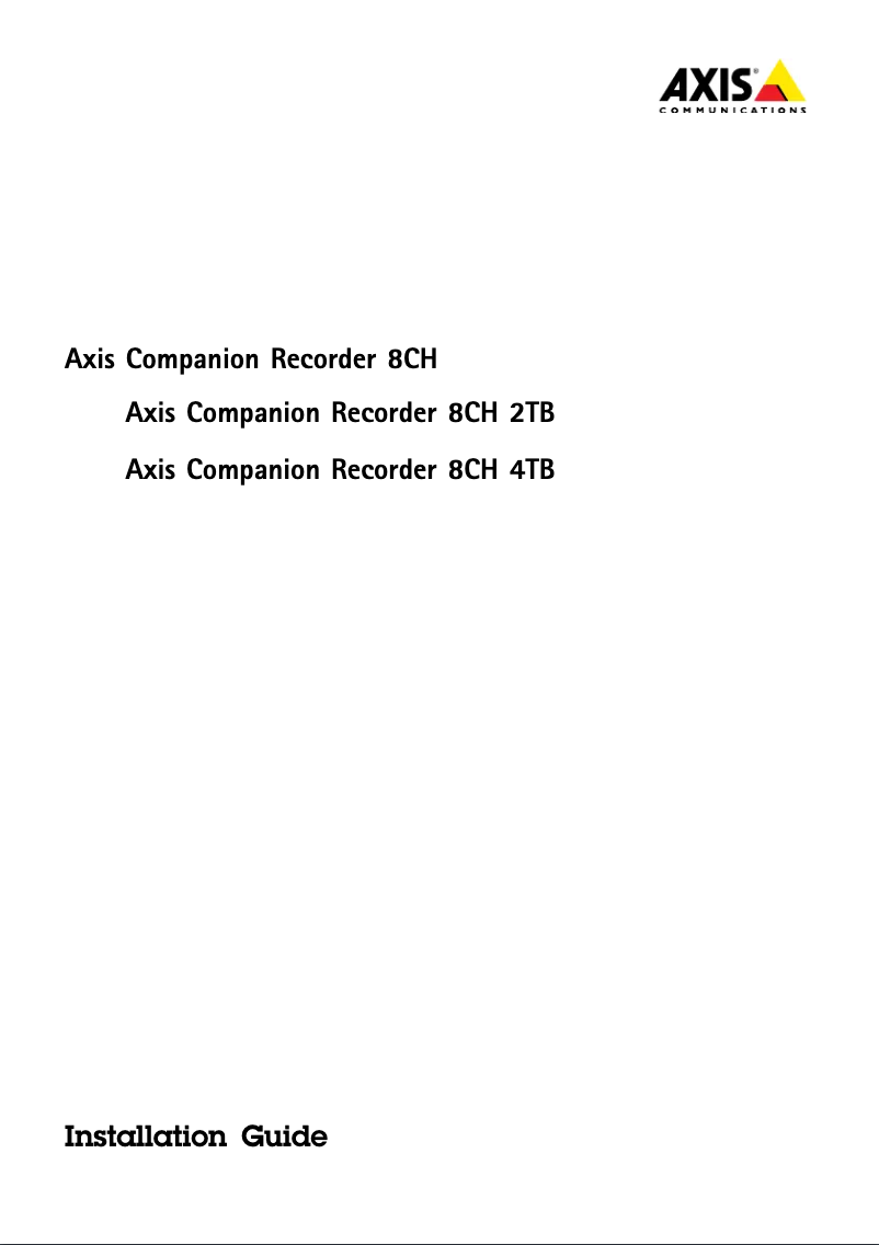 Image de la première page du manuel de l'appareil Companion Recorder 8CH