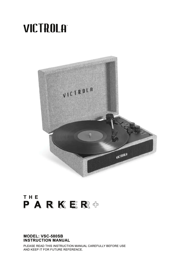 Page 1 de la notice Manuel utilisateur Victrola Parker VSC-580BT