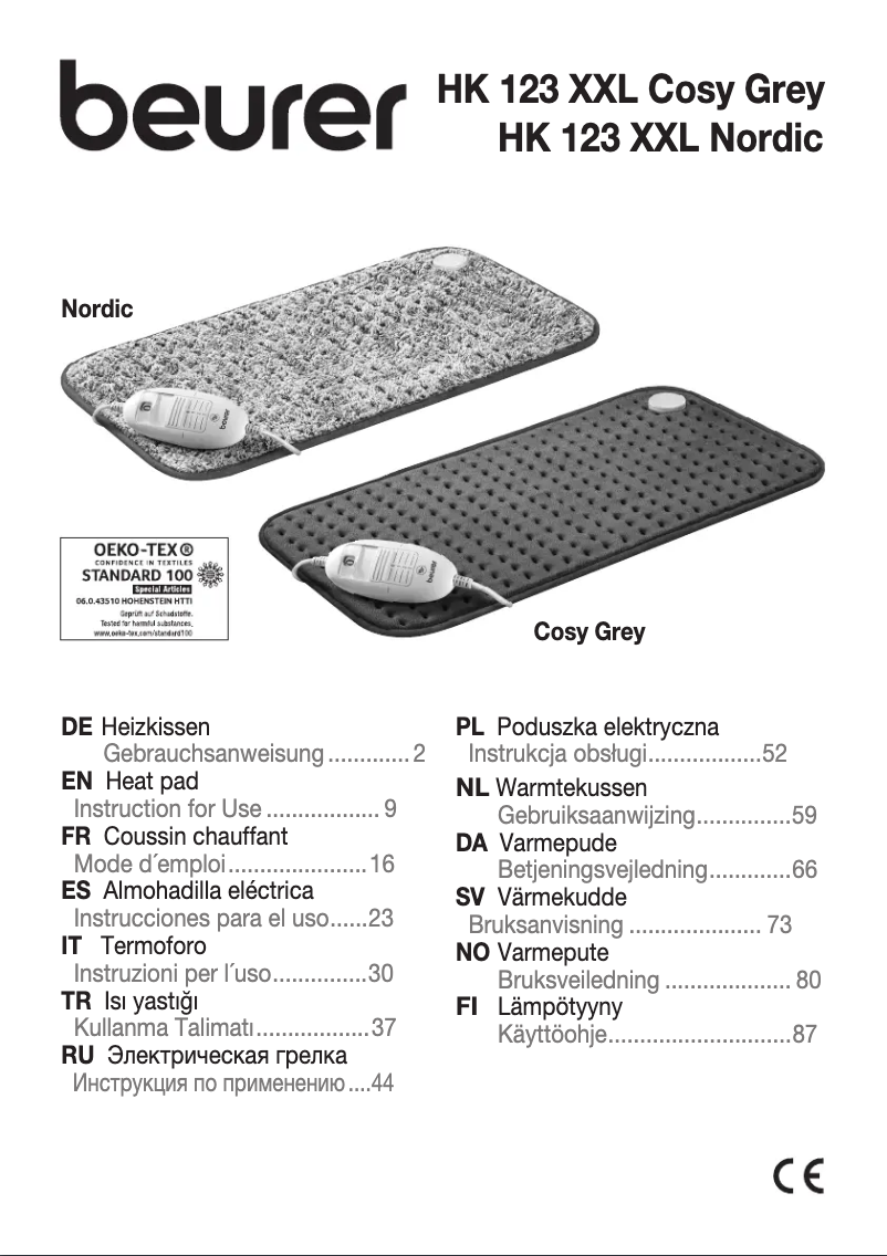 Page n°1 - Manuel d'utilisation et d'entretien Beurer HK 123