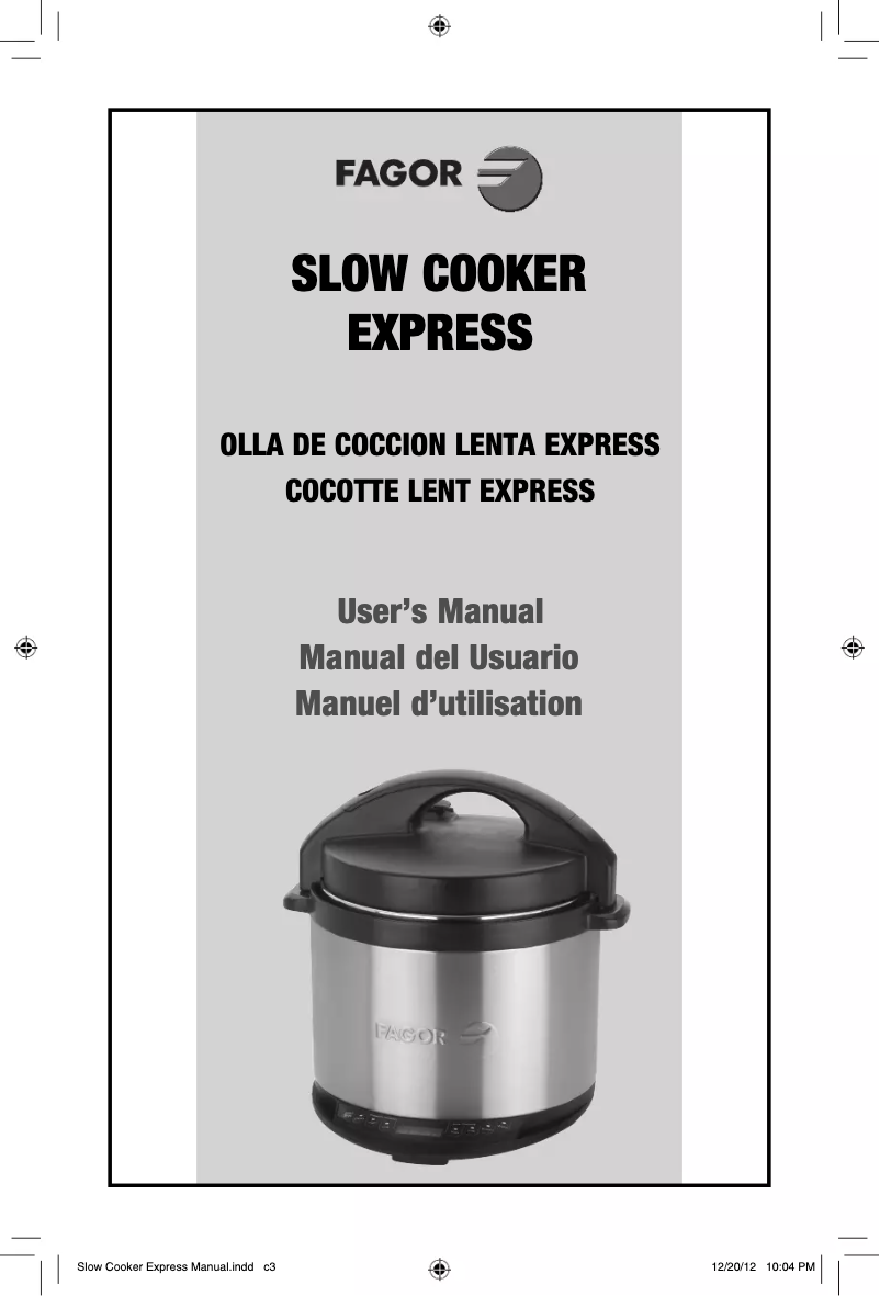Page 1 de la notice Manuel utilisateur Fagor 670041790