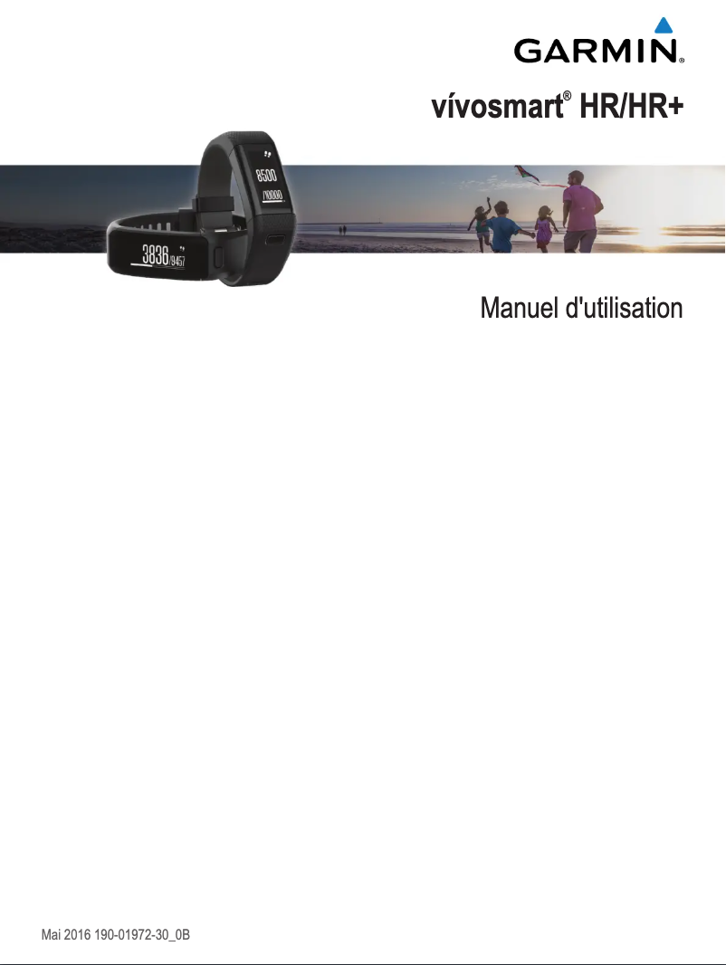 Page 1 de la notice Manuel utilisateur Garmin vívosmart HR+