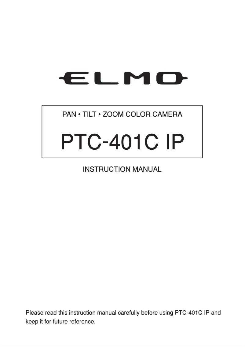 Página 1 del manual Manual de usuario Elmo PTC-401C IP