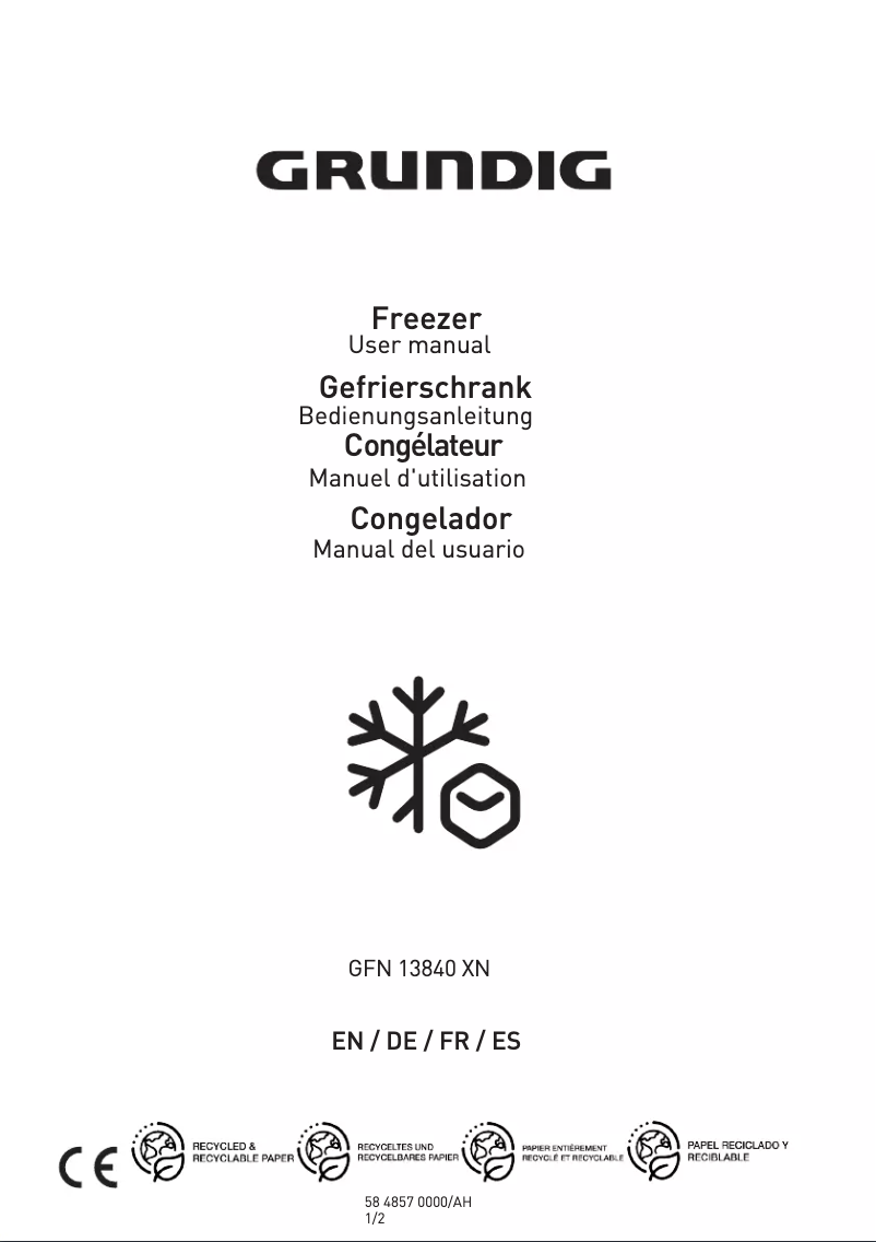 Image de la première page du manuel de l'appareil GFN 13840 XN
