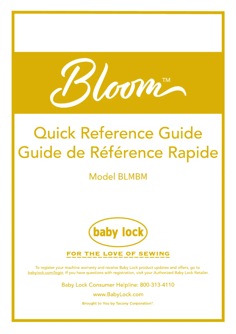 Page 1 de la notice Manuel utilisateur Baby Lock Bloom
