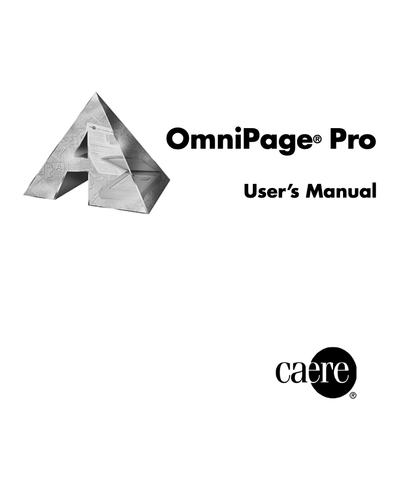 Image de la première page du manuel de l'appareil OmniPage Pro X (Mac)