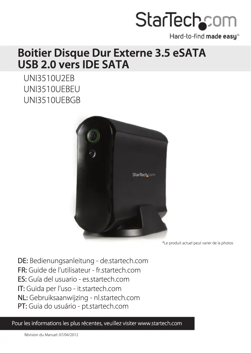 Page 1 de la notice Manuel utilisateur StarTech.com UNI3510U2EB