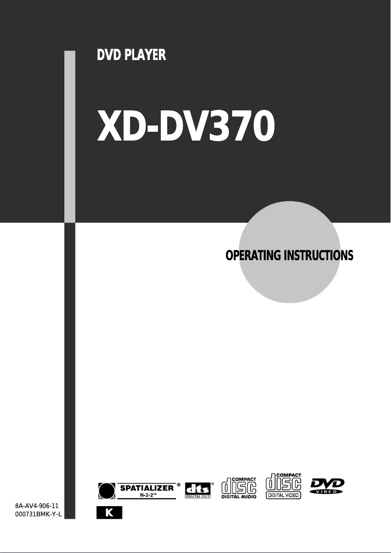 Page 1 de la notice Manuel utilisateur Aiwa XD-DV370