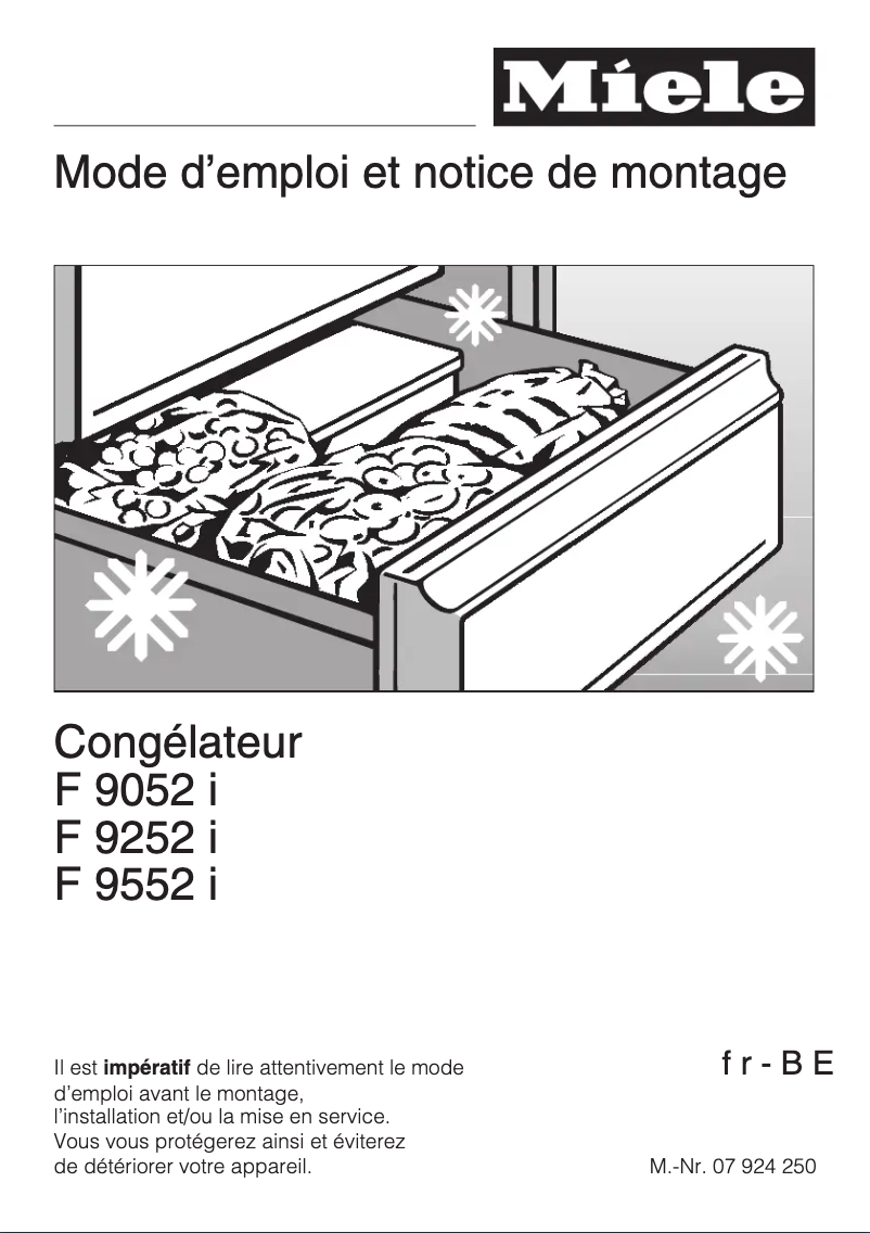 Page 1 de la notice Manuel utilisateur Miele F 9552 i