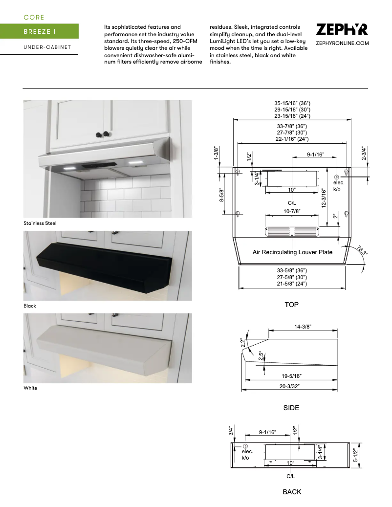 Page n°1 - Fiche technique Zephyr Breeze I AK1136BS