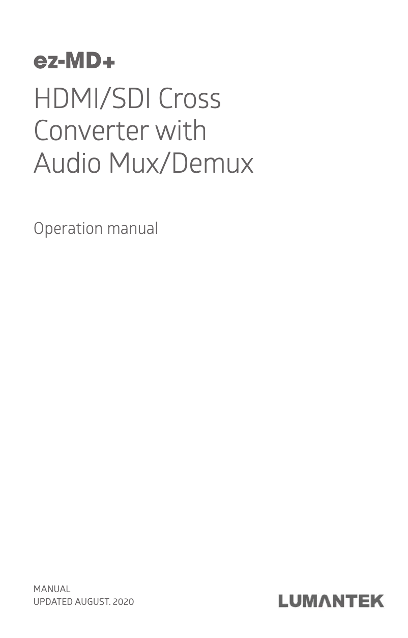 Page 1 de la notice Manuel utilisateur Lumantek ez-MD+