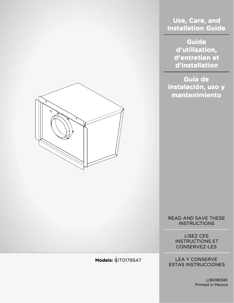 Page 1 de la notice Guide d'installation Elica ETR134SS