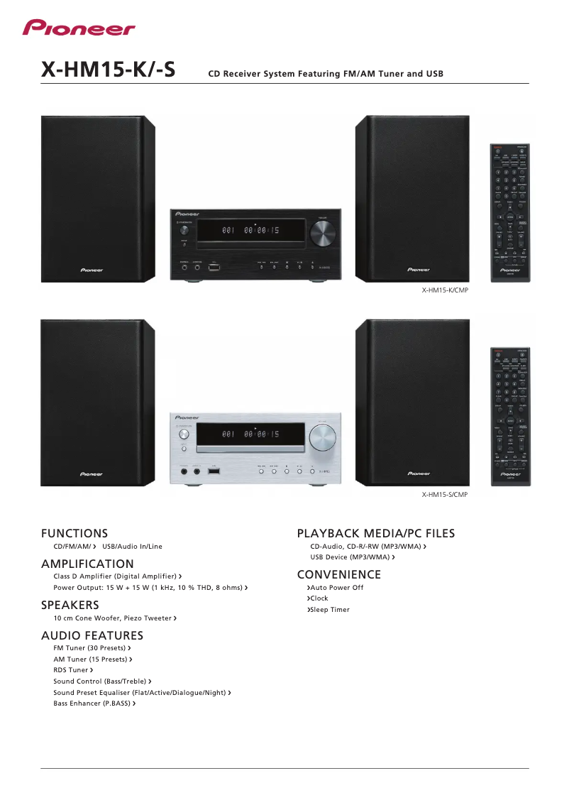 Page 1 de la notice Manuel utilisateur Pioneer X-HM15