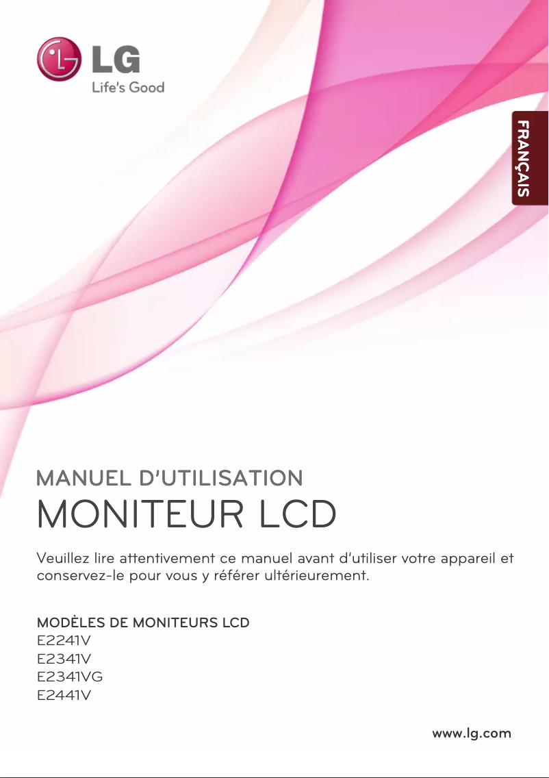 Page 1 de la notice Manuel utilisateur LG E2341V-BN