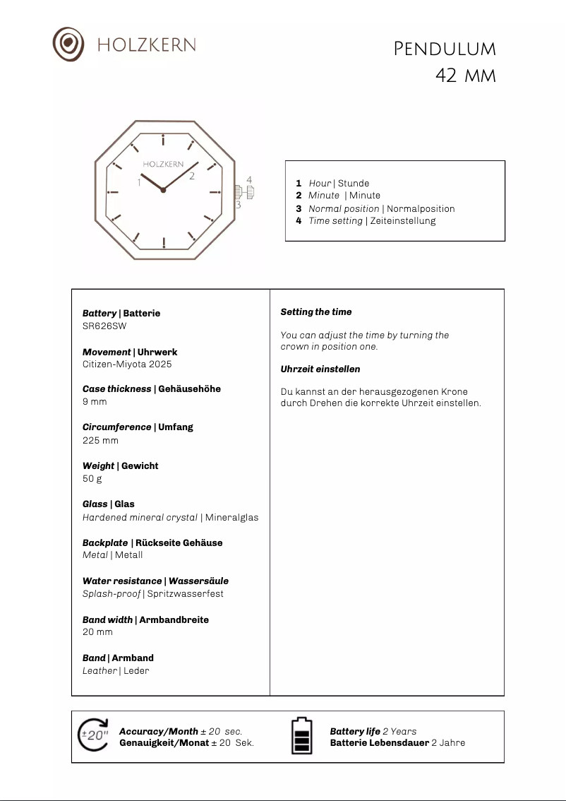 Page 1 de la notice Manuel utilisateur Holzkern Makkah