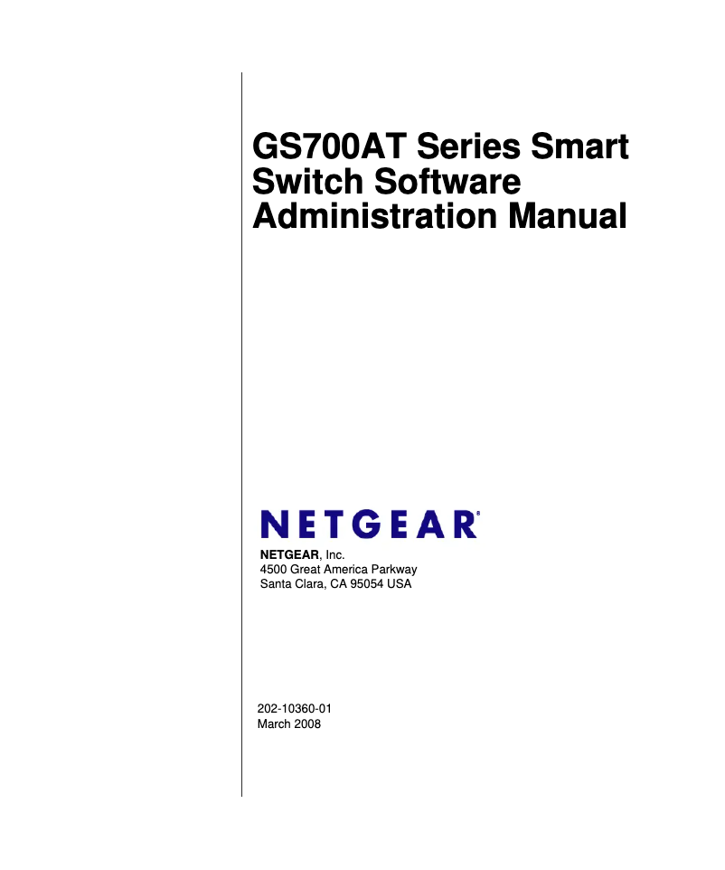 Page n°1 - Manuel utilisateur Netgear GS724AT