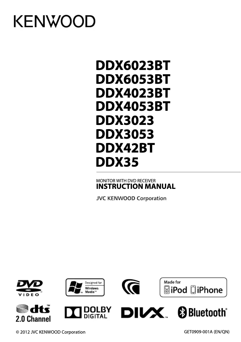 Page n°1 - Manuel utilisateur Kenwood DDX6053BT