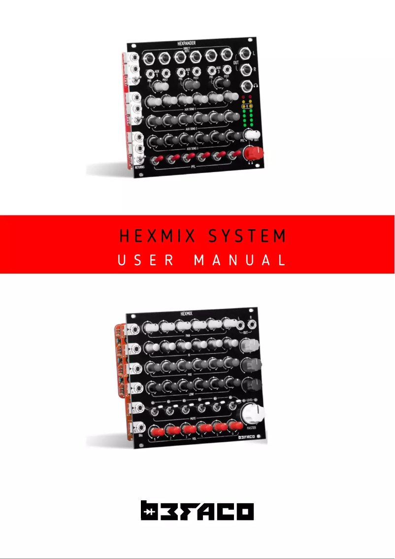 Page 1 de la notice Manuel utilisateur Befaco Hexmix