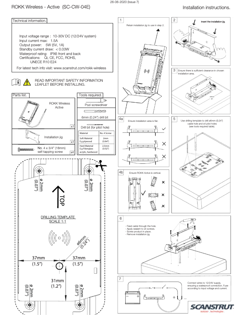 Page n°1 - Manuel utilisateur Scanstrut ROKK Active Qi