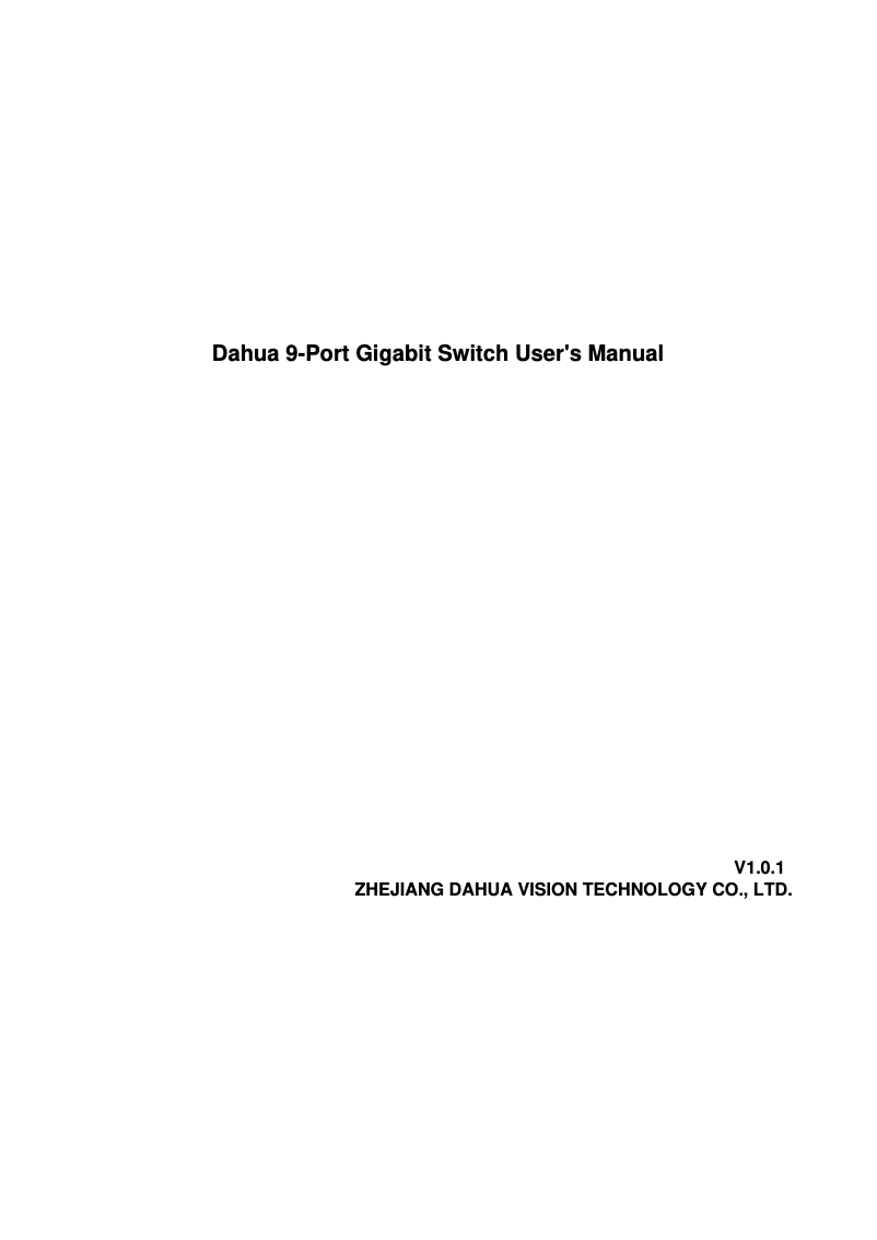 Page n°1 - Manuel utilisateur Dahua Technology PFS3409-4GT