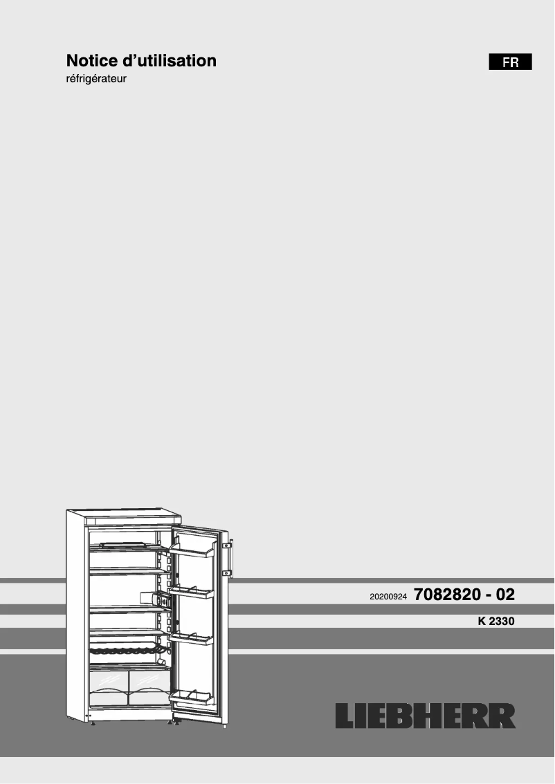 Page 1 de la notice Manuel utilisateur Liebherr K 2330