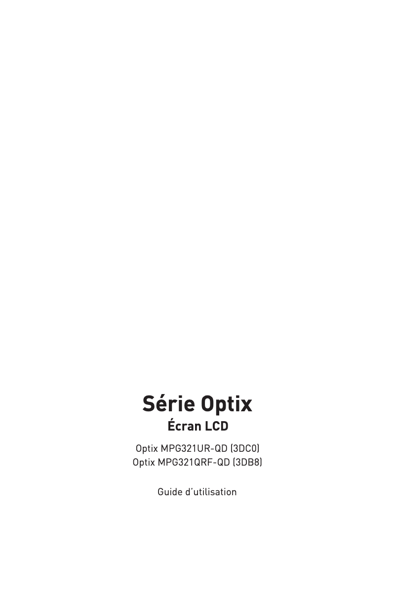 Página 1 del manual Manual de usuario MSI Optix MPG321UR-QD